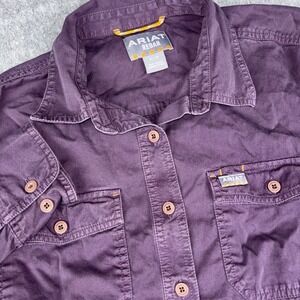 Ariat Rebar Shirt Mens Medium Lavender Purple Western Button‎ Down Long Sleeve